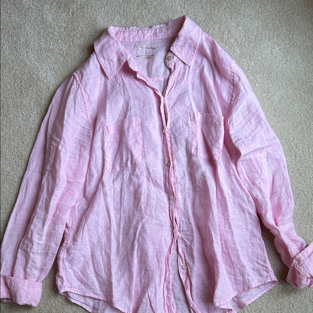 Lilly Pulitzer Pink Linen Shirt